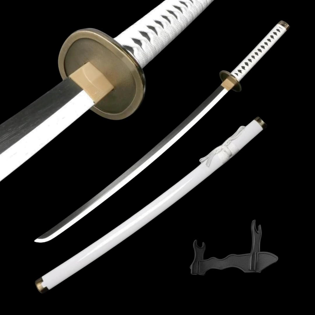 One Piece Rorono Zoro White Wado Ichimonji Cosplay Katana Premium Life Size Wooden Katana [104 CM]
