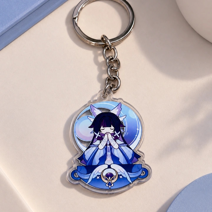 Genshin Impact Welkin Moon Transparent Acrylic Hanging Keychain for Bags & Backpacks