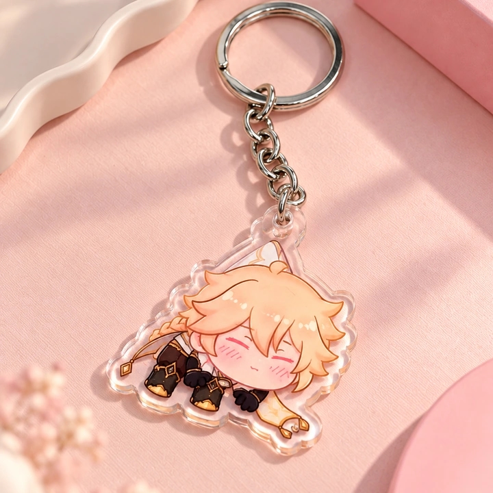 Genshin Impact Aether Transparent Acrylic Hanging Keychain for Bags & Backpacks